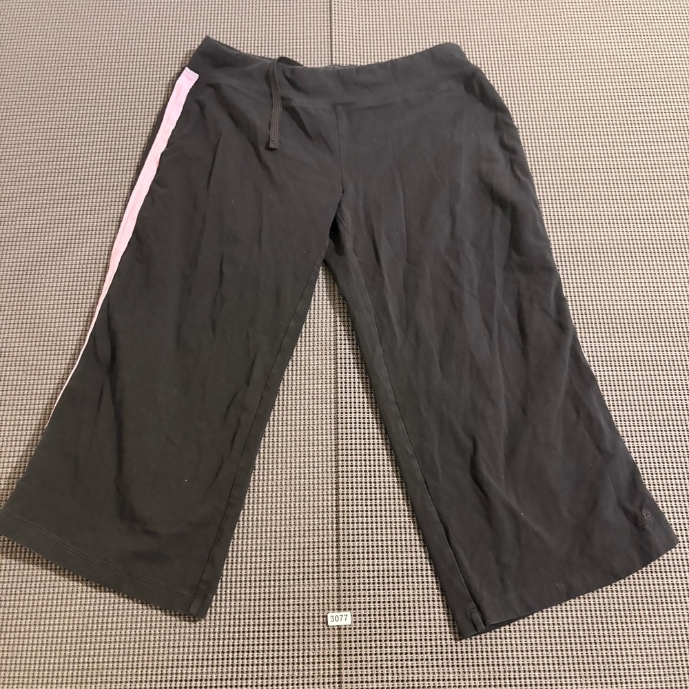 Champion C9 Womens Black Pink Side Stripe Capri Athletic Pants Size S